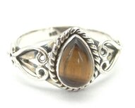 Tijgeroog ring in zilver (ringmaat 17,5) Tijgeroog ring in zilver (ringmaat 17,5)