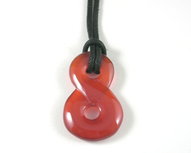 Carneool hanger oneindige acht aan koord Carneool hanger oneindige acht aan koord